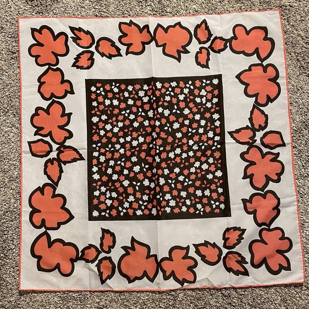Vintage 1970s Retro Ben Goodman Polyester Scarf 26" Square